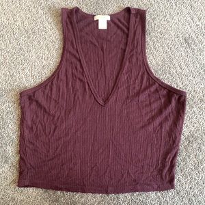 Maroon v neck tank top